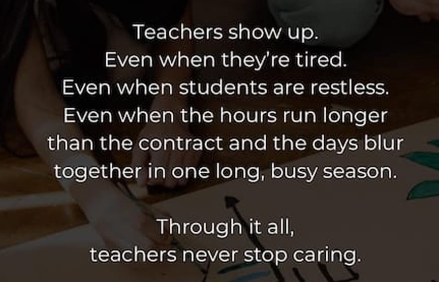 Teahcers show up saying graphic