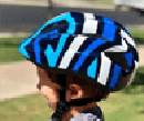 Child wearing a helmet